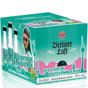 Berliner Luft Pfefferminzlikör | 18 % vol | 24 x 0,02 l