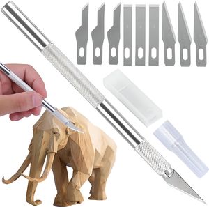 Profi 10-tlg Skalpell Art Hobby-Messer Designer Messer Präzisions Carving Messer Kit Set Rostfrei Schneiden Werkzeug Handwerk Scrapbooking Hobby Retoo