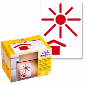AVERY Zweckform Symbol-Hinweis-Etiketten "Vor Hitze schützen" neonrot 200 Stück