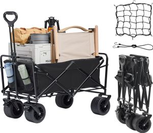 VEVOR Bollerwagen Strandwagen geländegängigen 5 Zoll Rädern robuster Transport faltbar