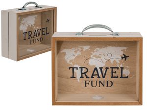 GiftyCity Drevená pokladnička na cestovanie Travel Fund
