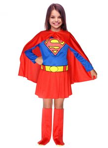 Offizielles Supergirl-Kostüm für Mädchen rot-blau-gelb