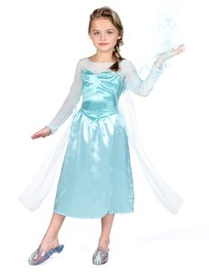 Eisiges Elsa-Kostüm für Kinder Schneekönigin blau