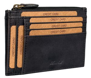 Benthill Leder Kreditkartenetui - Slim Portemonnaie aus echtem Leder - Schmale Leder-geldbörse mit Kreditkartenfächer und Münzfach - Mini Wallet