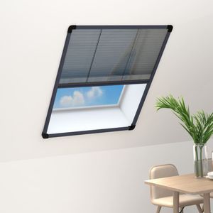 Insektenschutz-Plissee für Fenster, Fliegengitter, Dachfenster Aluminium Anthrazit 60x80cm