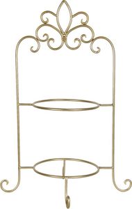 Clayre & Eef Etagere für 2 Teller 38x30x57 cm Goldfarbig Eisen