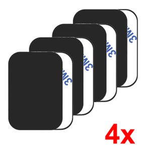 4x Rechteck Metallplättchen für Magnet Smartphone Handy Halterung Auto Metallplatte Kleber