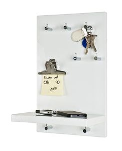 Haku Schlüsselboard, weiß-chrom-nickel - Maße: 25 cm x 17 cm x 40 cm; 32305
