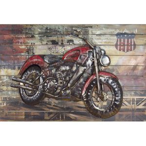 Metallbild mit Motorrad 120 x 80 cm