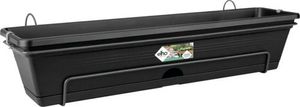 Blumenkasten-Set elho Green Basics allin1 Kunststoff 69,2 x 25,7 x 16,7 cm schwarz inkl. Halterung und Untersetzer
