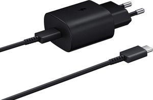 1x Samsung 25W Schnell Ladegerät Galaxy S23 S20 S21 S22+ EP-TA 800 Original USB-C Adapter Netzteil + Ladekabel Datenkabel USB-C Black