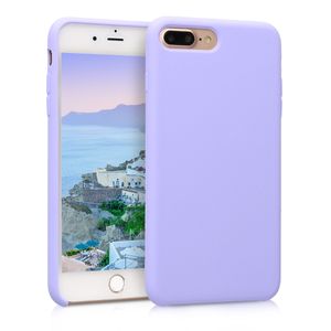 kwmobile Hülle kompatibel mit Apple iPhone 7 Plus / iPhone 8 Plus Hülle - Silikon Handy Case - Handyhülle weiche Oberfläche - kabelloses Laden - Lavendel
