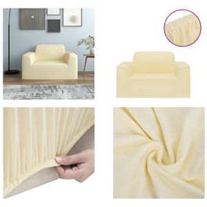 vidaXL Stretch Sofahusse Creme Polyester Jersey - Sofahusse - Sofahussen - Sofabezug - Sofabezüge