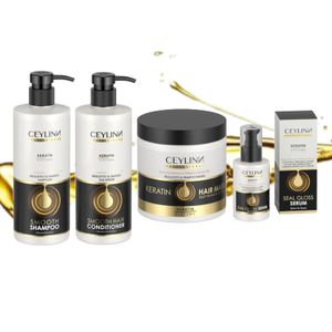 CEYLINN Keratin Systems Haarpflege Set ( 500ml Shampoo, 500ml Conditioner, 500ml Haarkur, 100ml Serum )