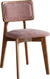 jídelní dřevěná židle růžová bez područek designová čalouněná moderní židle