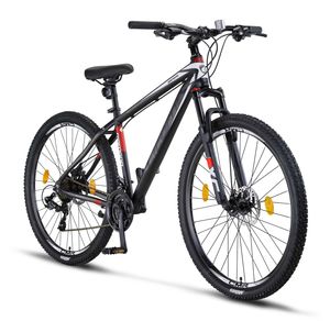 Licorne Bike Diamond Premium Mountainbike Aluminium, Fahrrad für Jungen, Mädchen, Herren und Damen - 21 Gang-Schaltung - Scheibenbremse Herrenrad, einstellbare Vordergabel 26, 27.5 und 29 Zoll