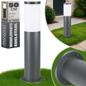 MONZANA® Außenlampe Edelstahl 50cm E27 Fassung IP44 Wetterfest Stehend Wegeleuchte Gartenleuchte Beleuchtung Außen Leuchte Garten Outdoor Anthrazit