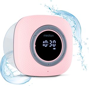 MEDION S66884 Duschradio mit Bluetooth (Badradio, UKW Radio, Saugnapf, LED-Display, IPX6 Wasserdicht, integrierter Akku, MD43884) pink MEDION S66884 Duschradio mit Bluetooth (Badradio, UKW Radio, Saugnapf, LED-Display, IPX6 Wasserdicht, integrierter Akku, MD43884) pink