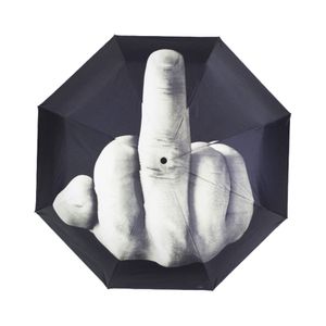 Lustiges faltbares Mittelfinger-Regenschirm-kreatives Geschenk für Mann/Frauen (Mittelfinger-Muster) Farbe 23 in Schwarz