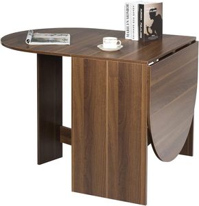 COSTWAY Skladací jedálenský stôl, drevený kuchynský stôl, jedálenský stôl pre 4-7 osôb, nosnosť do 60 kg, skladací stôl do malých miestností, 163x80x75cm