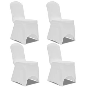 vidaXL Stretch Chair Cover 4 kusy White