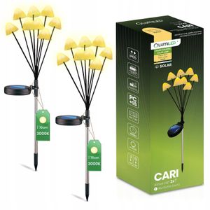 LUMILED 2 sztuki grzybów lampa solarna lampa solarna grzybowa lampa ogrodowa do oświetlenia trawnika na zewnątrz 70 cm 8 diod LED ciepły biały 3000K IP65 wodoodporna dekoracja ogrodowa na werandę, taras, trawnik
