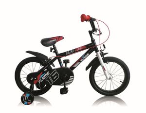 16 Zoll Kinder Jungen Kinderfahrrad Jungenfahrrad Fahrrad Kinderrad Rad Bike mit Stützräder Flame schwarz