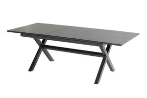 HARTMAN Xanadu / da Vinci Sitzgruppe, xerix/natur, Alu/Teak/Glaskeramik, 8 Dining Sessel, 160/220x100cm,Teak Armlehnen
