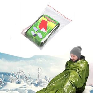 Notfall Schlafsack, Thermo-Überlebensschlafsack, tragbar wasserdicht Notfalldecken für Outdoor Camping Wanderabenteuer grün