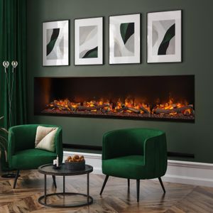 muenkel design wall fire electronic PRO [Opti-myst Elektrokamineinsatz Wandeinbau]: 2200 mm - ohne Dekoholz - 2.000 Watt Heizleistung - Wasserleitung