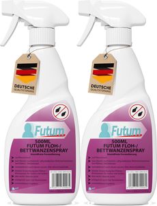 FUTUM 2x500ml Biozidfrei Bettwanzen-Spray Floh-Mittel Flöhe Bettwanzen bekämpfen