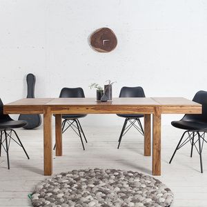 riess-ambiente Massiver Esstisch PURE 120-200cm Sheesham mit Ansteckplatten einzigartige Maserung Esszimmertisch Tisch