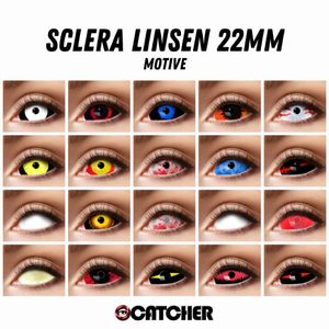 Farbige Sclera Kontaktlinsen verschiedene Motive 22mm Es Black