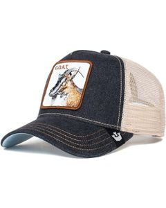 Goorin Bros. Trucker Cap Baseball Mütze Mesh Hat Animal Patch Tier Motiv, Grösse:one-size, Farbe:Goat - Charcoal