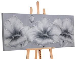 YS-Art Wandbild „Blumen“, Acryl Gemälde auf Leinwand PS 012 (140x70 cm)