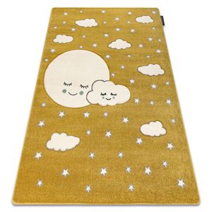 Kinderteppich PETIT MOON Sterne, Wolken gold Gelb 160x220 cm