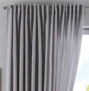 Vorhang Verdeckte Schlaufen Cationic »JENA« HxB 250x300 cm Silber Blickdicht Leinen Optik Gardine Meliert Gardinenband mit Raffhalter , 2019037
