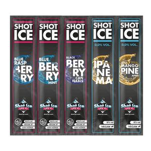 Shot Ice Mix-Paket 5 Sorten "Berry-Tropical Twist" - Wassereis mit 10,5% Alk. - Ab 18 Jahren : 25er Mix Paket Menge: 25er Mix Paket