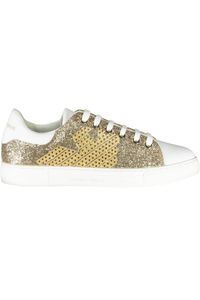 EMPORIO ARMANI Damen Schuhe Schnürschuhe Sneaker Markenschuhe, mit Schnürverschluss , Größe:35, Farbe:gold (r579)