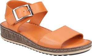 Hush Puppies - Damen Sandalen mit Keilabsatz "Ellie", Leder FS11382 (37 EU) (Orange)