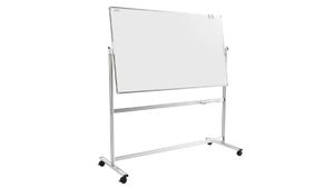 ALLboards Mobiles Whiteboard 120x90cm Magnettafel, Fahrbare Drehtafel, Beidseitig, Magnetisch, Trocken Abwischbar
