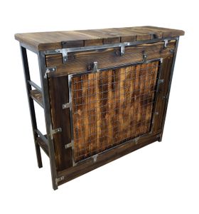 Barový stôl barový stolový pult (dĺžka - 120 cm) barový nábytok HALICZ Loft Vintage Bar Industrial Design Ručne vyrábané drevo kov