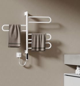 EMKE Handtuchtrockner Elektrisch 780 x 430 x 90mm Intelligent Asymmetrie Badheizkörper 170W Weiß Heizkörper Drehbar Handtuchwärmer