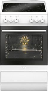 Amica SHC 11500 W, Voľne stojaci sporák, Čierna, Biela, Otočné, Keramický, 4 zone(s), 4 zone(s)