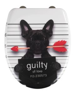 WENKO Premium WC SITZ Guilty DOG Absenkautomatik Brillen Toiletten Deckel Hunde