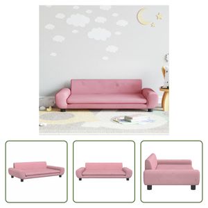 The Living Store Kindersofa Rosa 100x54x33 cm Samt