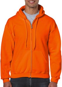 Gildan 18600 | Heavy Blend Full Zip Hooded Sweatshirt - Farbe: Safety Orange - Größe: L