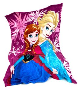 heimtexland ® Kuscheldecke super weiche Kinderdecke Paw Patrol Disney Frozen Eiskönigin Flanell Decke Kinder Wohndecke Typ842 Elsa und Anna Lila
