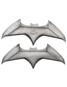 Batarang Batman-Kostümzubehör Wurfwaffe 2 Stück silber 17x10cm