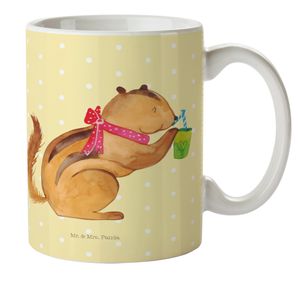 Mr. & Mrs. Panda Kindertasse Eichhörnchen Smoothie - Gelb Pastell - Geschenk, Kunststoff Tasse, Camping Becher, Green Smoothies, Outdoorgeschirr, Tiere, Trinkbecher, Diät